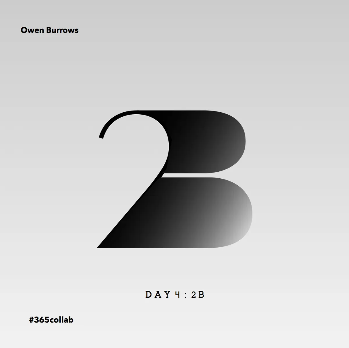 Day five: the numeral thirteen drawn as a single black form casting a long shadow.