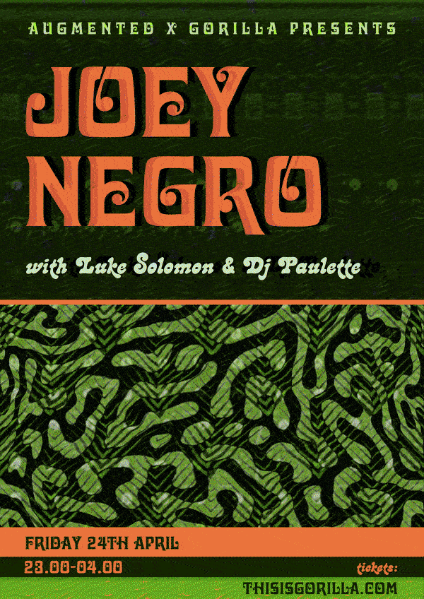 The Joey Negro artwork animating, the green maze pattern behind the type shifting.