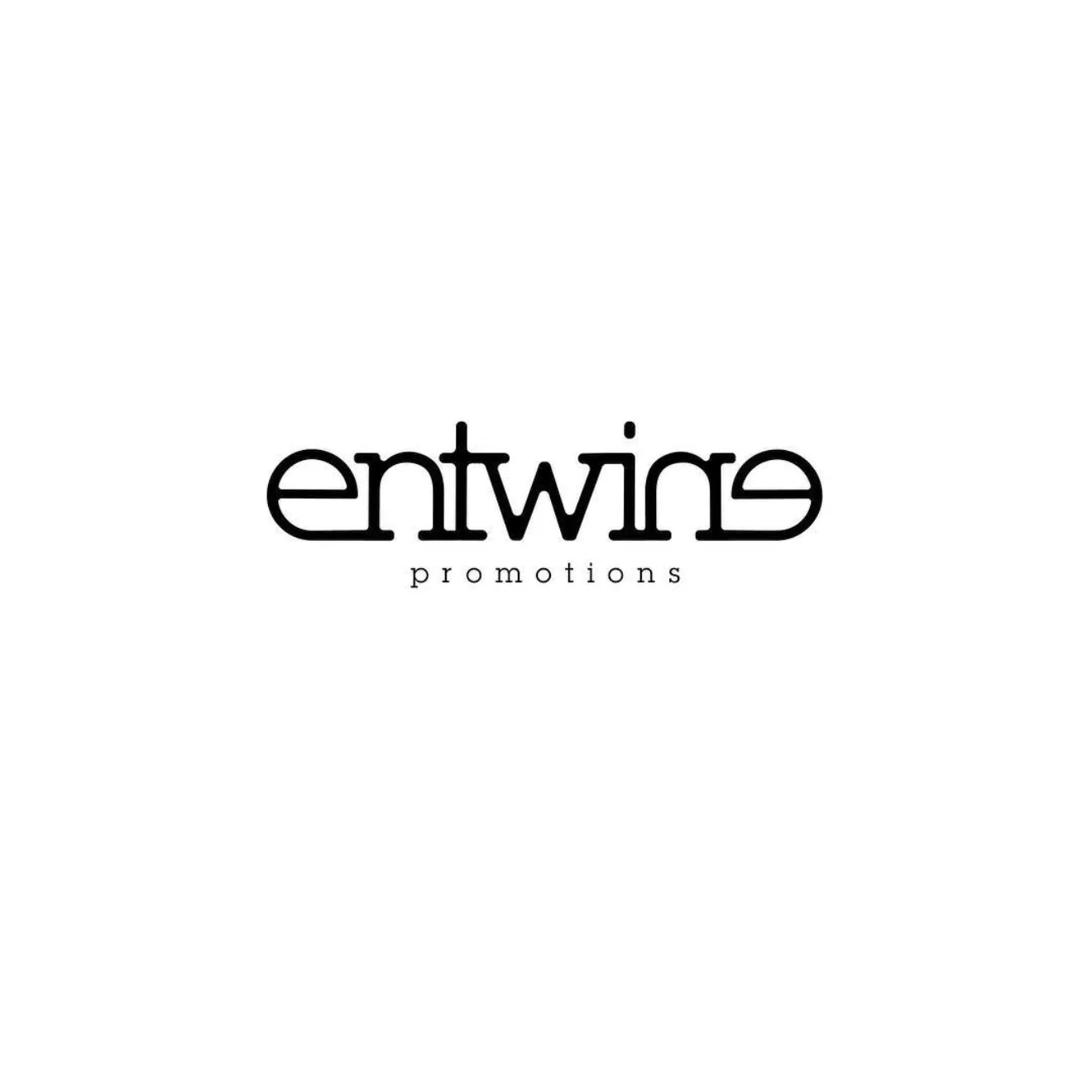 A logotype for Entwine Promotions, the word set in a light serif with the letters joined, on white.