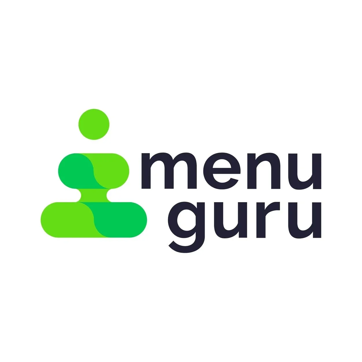 The Menu Guru logo: three green leaf shapes beside the name set in two lines of grey lowercase.