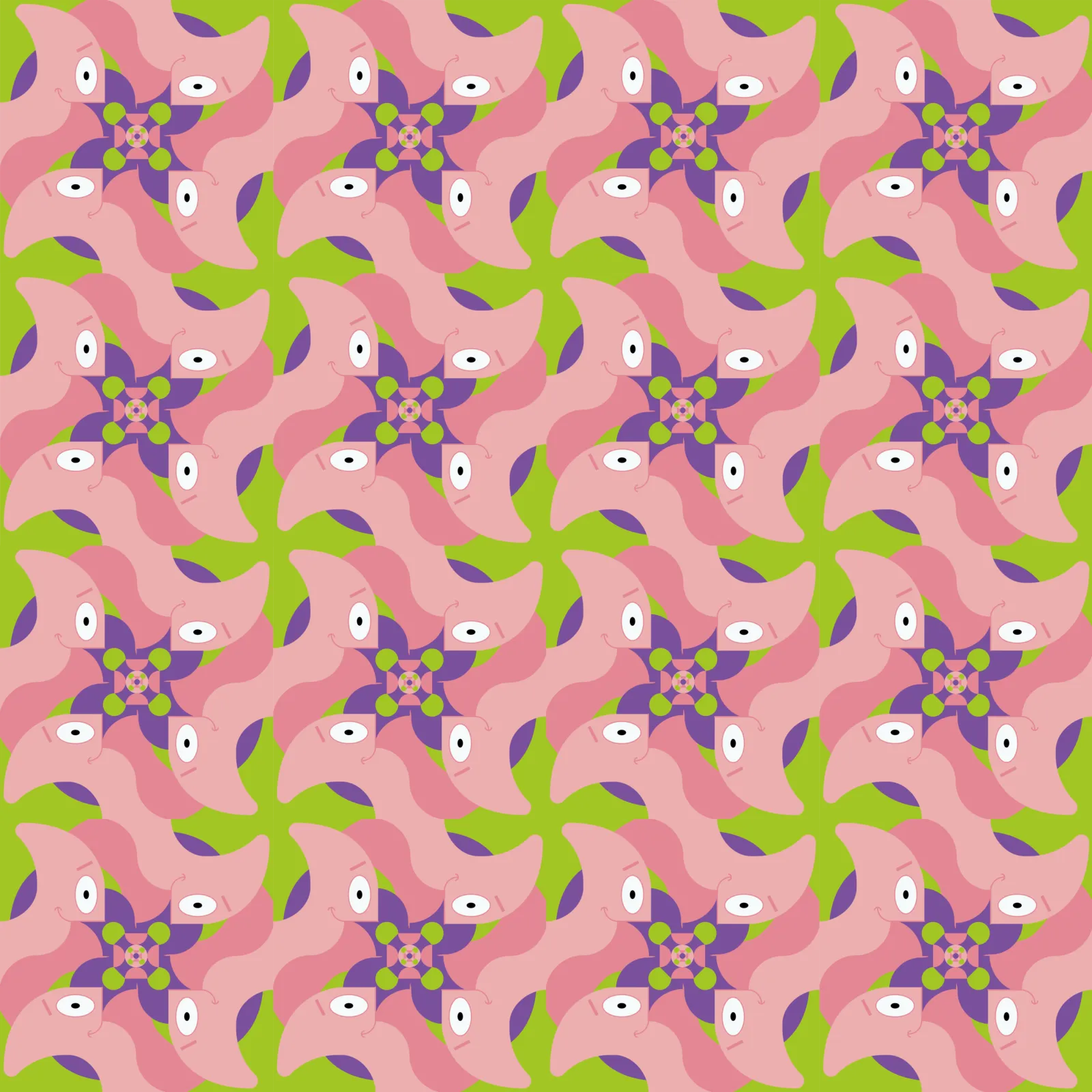 The Patrick pattern at a small repeat, reading as a pink and green allover print.