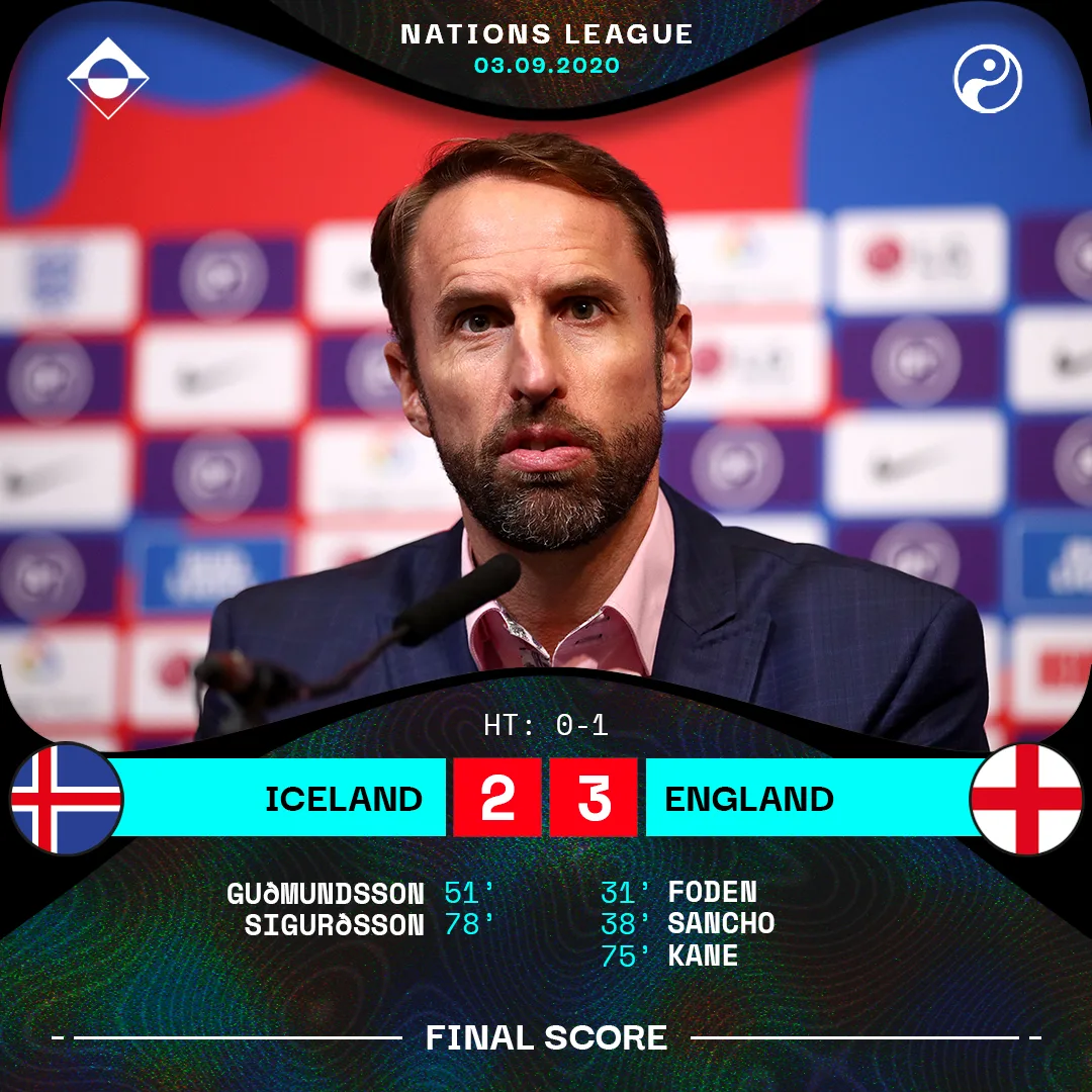 Full time graphic, Iceland two England three